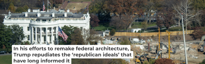 Work crews prepare for the construction of a new ballroom after the demolition of the East Wing of the White House in October 2025. Andrew Leyden/Getty Images